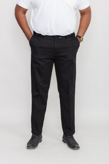 D555 Bruno Stretch Chino pants with Extenda Waist Black - Blugi & pantaloni - Blugi & Pantaloni Bărbați Mărimi Mari