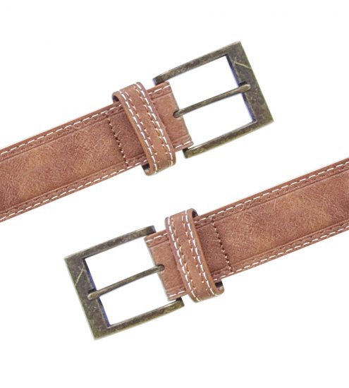 D555 Dylan Tan Bonded Leather Belt - Curele - Curele Bărbați Mărimi Mari