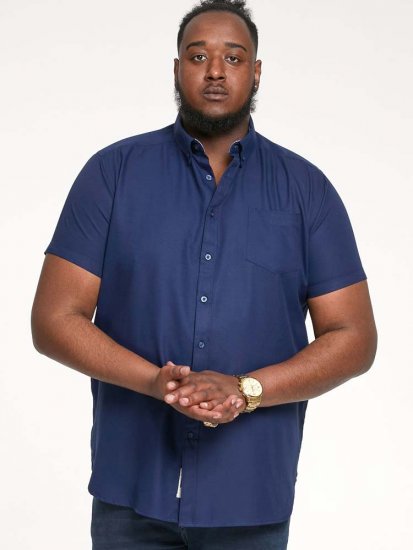 D555 James Short Sleeve Oxford Shirt Navy - Cămăși - Cămăși Bărbați Mărimi Mari