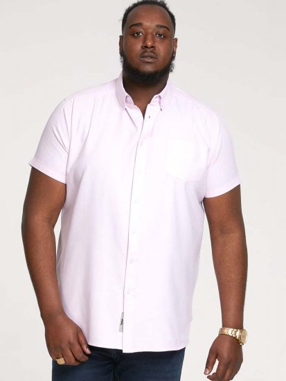 D555 James Short Sleeve Oxford Shirt Pink - Cămăși - Cămăși Bărbați Mărimi Mari