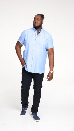 D555 James Short Sleeve Oxford Shirt Sky Blue - Cămăși - Cămăși Bărbați Mărimi Mari