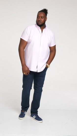 D555 James Short Sleeve Oxford Shirt Pink - Cămăși - Cămăși Bărbați Mărimi Mari