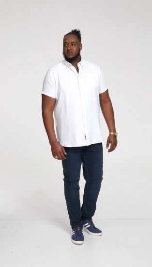 D555 James Short Sleeve Oxford Shirt White - Cămăși - Cămăși Bărbați Mărimi Mari