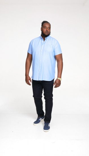 D555 James Short Sleeve Oxford Shirt Sky Blue - Cămăși - Cămăși Bărbați Mărimi Mari