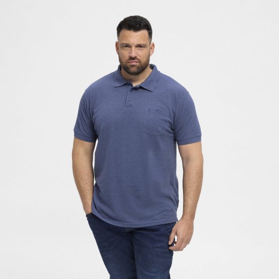 North Latitude Polo Blue Melange - Tricouri polo - Tricouri Polo Bărbați Mărimi Mari