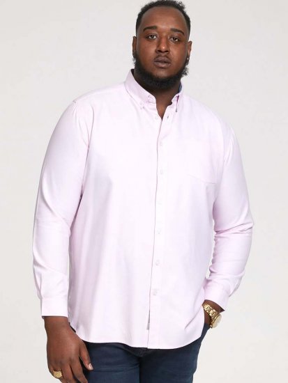 D555 Richard Long Sleeve Oxford Shirt Pink - Cămăși - Cămăși Bărbați Mărimi Mari