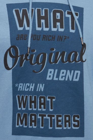 Blend Hoodie 4285 Copen Blue - Pulovere & hanorace - Pulovere & Hanorace Bărbați Mărimi Mari