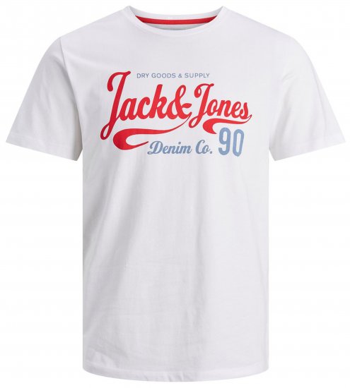 Jack & Jones JJMOON T-shirt White - Tricouri - Tricouri Bărbați Mărimi Mari