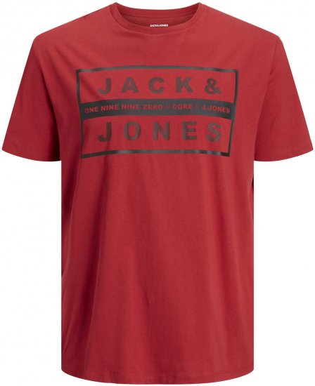 Jack & Jones JJSTORM TEE Red - Tricouri - Tricouri Bărbați Mărimi Mari