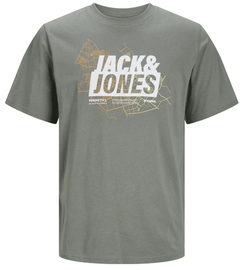 Jack & Jones JCOMAP LOGO T-Shirt Agave Green - Tricouri - Tricouri Bărbați Mărimi Mari