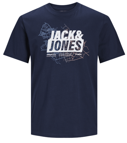 Jack & Jones JCOMAP LOGO T-Shirt Navy Blazer - Tricouri - Tricouri Bărbați Mărimi Mari