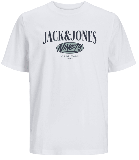 Jack & Jones JORCOBIN T-Shirt Bright White - Tricouri - Tricouri Bărbați Mărimi Mari