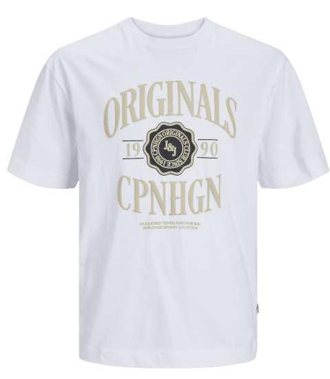 Jack & Jones JORLUCCA BRANDING T-Shirt Bright White - Tricouri - Tricouri Bărbați Mărimi Mari