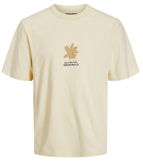 Jack & Jones JOREASTER ACTIVITY T-Shirt Buttercream - Tricouri - Tricouri Bărbați Mărimi Mari