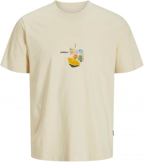 Jack & Jones Varenna Crew Neck T-Shirt Antique White - Tricouri - Tricouri Bărbați Mărimi Mari
