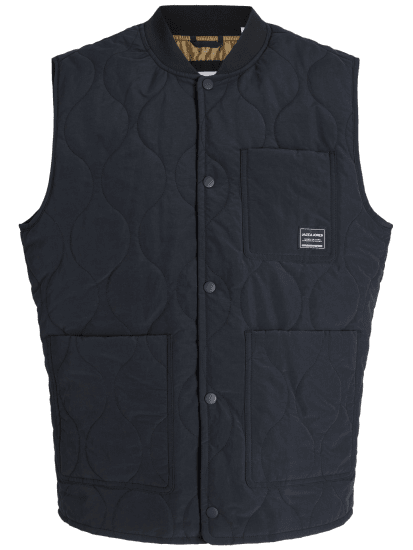 Jack & Jones Hero Liner Quilted Gilet Vest Black - Veste - Veste de exterior mărimi mari