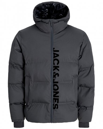 Jack & Jones Kaito Puffer Jacket Asphalt With Print - Geci - Geci Bărbați Mărimi Mari
