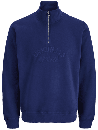 Jack & Jones Bleecker Branding High Neck Sweatshirt Ocean Cavern - Pulovere & hanorace - Pulovere & Hanorace Bărbați Mărimi Mari