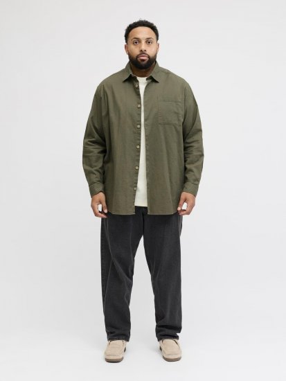 Jack & Jones Tristan Overshirt kaki - Cămăși - Cămăși Bărbați Mărimi Mari