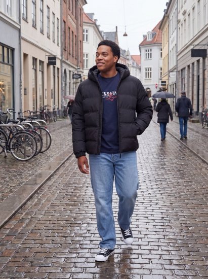 Jack & Jones Sage Geacă puffer Negru - Geci - Geci Bărbați Mărimi Mari