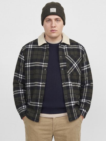 Jack & Jones Zac Teddy Cămașă-jachetă Verde - Geci - Geci Bărbați Mărimi Mari