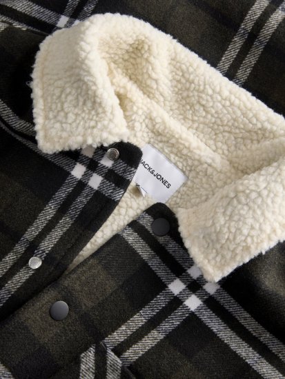 Jack & Jones Zac Teddy Cămașă-jachetă Verde - Geci - Geci Bărbați Mărimi Mari