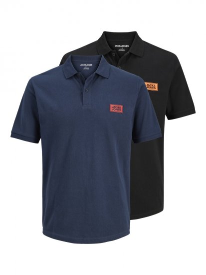 Jack & Jones Rush tricou polo set de 2 negru/bleumarin - Tricouri polo - Tricouri Polo Bărbați Mărimi Mari