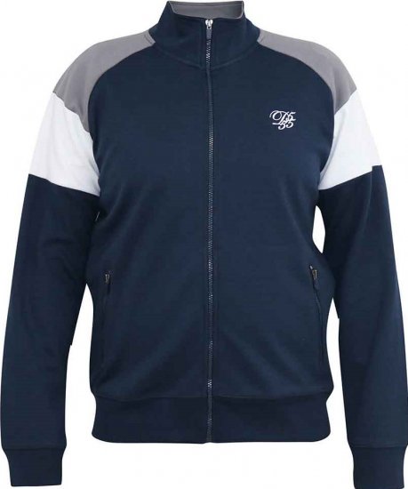 D555 JEFFREY Couture Zip Through Sweatshirt Navy - Pulovere & hanorace - Pulovere & Hanorace Bărbați Mărimi Mari