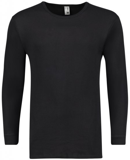 Adamo Royal Fine Ribbed Long sleeve Under-T-shirt Black - Lenjerie intimă & costum baie - Lenjerie Intimă Bărbați Mărimi Mari