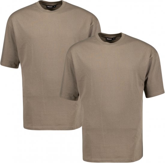 Adamo Marlon Comfort fit 2-pack T-shirt Khaki - Tricouri - Tricouri Bărbați Mărimi Mari
