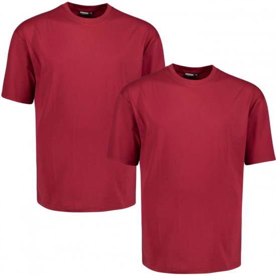 Adamo Marlon Comfort fit 2-pack T-shirt Burgundy - Tricouri - Tricouri Bărbați Mărimi Mari