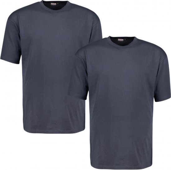 Adamo Marlon Comfort fit 2-pack T-shirt Charcoal - Tricouri - Tricouri Bărbați Mărimi Mari