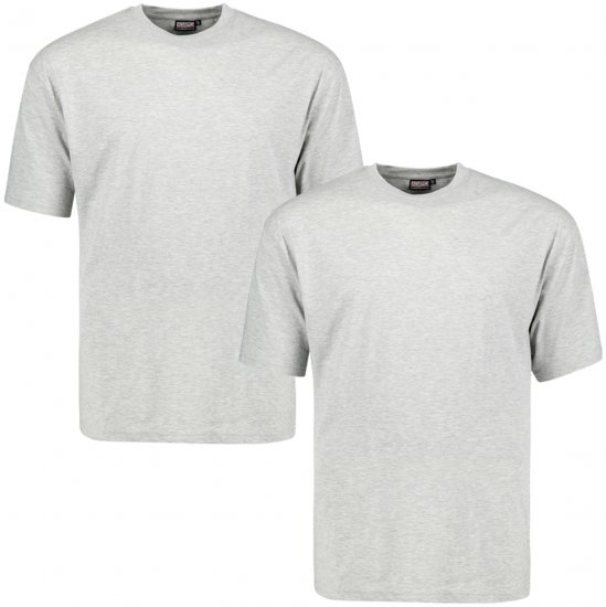 Adamo Marlon Comfort fit 2-pack T-shirt Grey - Tricouri - Tricouri Bărbați Mărimi Mari