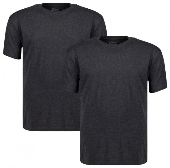 Adamo 129420 Tricou set 2 Gri închis melanj - Tricouri - Tricouri Bărbați Mărimi Mari