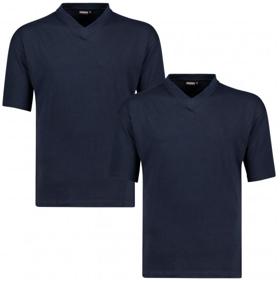 Adamo Maverick Comfort fit 2-pack V-neck T-shirt Navy - Tricouri - Tricouri Bărbați Mărimi Mari