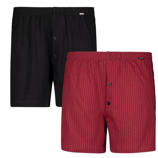 Adamo David Boxershorts 2-pack Burgundy/Black - Lenjerie intimă & costum baie - Lenjerie Intimă Bărbați Mărimi Mari
