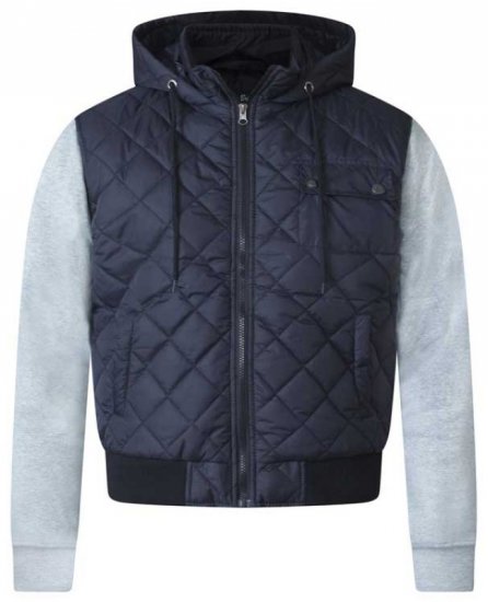 D555 Willie Hooded Quilted Jacket with Fleece sleeves - Geci - Geci Bărbați Mărimi Mari