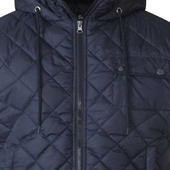 D555 Willie Hooded Quilted Jacket with Fleece sleeves - Geci - Geci Bărbați Mărimi Mari