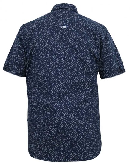 D555 BRODY S/S Micro AO Print Shirt Navy - Cămăși - Cămăși Bărbați Mărimi Mari