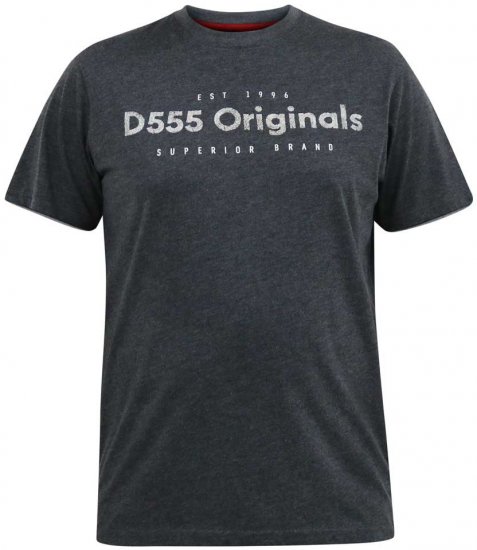 D555 ALFRED 2-Pack Brand Carrier Printed Crew Neck T-Shirts - Tricouri - Tricouri Bărbați Mărimi Mari