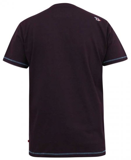 D555 NOVA Cali Surf Printed Crew Neck T-Shirt Plum - Tricouri - Tricouri Bărbați Mărimi Mari