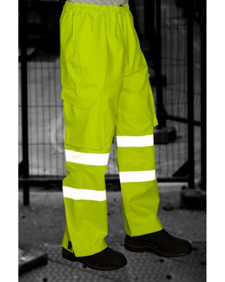 Leo Instow Breathable Executive Cargo Rain pants Hi-Vis Yellow - Haine de lucru - Haine de lucru Bărbați Mărimi Mari