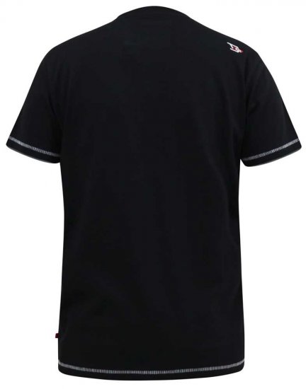 D555 BENNY LA Camo Printed Crew Neck T-Shirt Black - Tricouri - Tricouri Bărbați Mărimi Mari