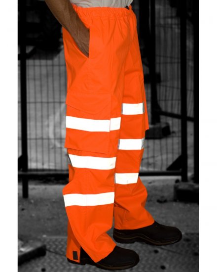 Leo Instow Breathable Executive Cargo Rain pants Hi-Vis Orange - Haine de lucru - Haine de lucru Bărbați Mărimi Mari