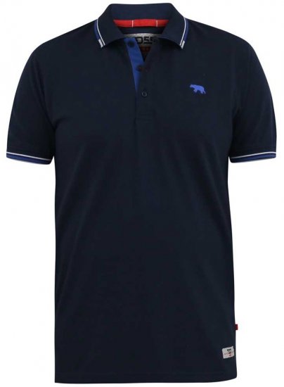 D555 SALFORD 1 Pique Polo Navy - Tricouri polo - Tricouri Polo Bărbați Mărimi Mari