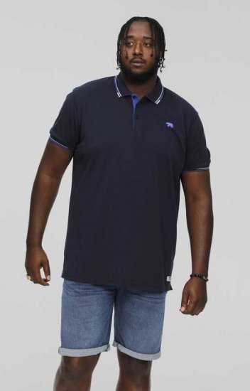 D555 SALFORD 1 Pique Polo Navy - Tricouri polo - Tricouri Polo Bărbați Mărimi Mari