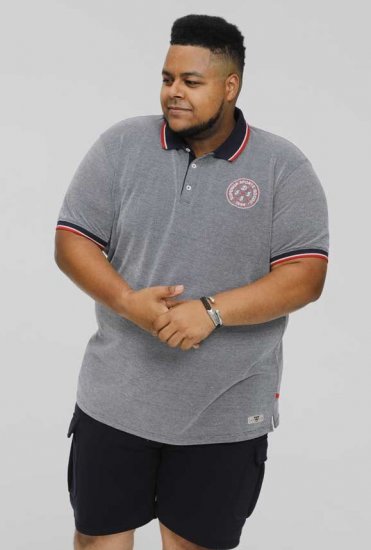 D555 KEMSTON Birds Eye Pique Polo Navy/White - Tricouri polo - Tricouri Polo Bărbați Mărimi Mari