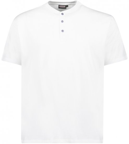 Adamo Silas Regular fit Serafino T-shirt White - Tricouri - Tricouri Bărbați Mărimi Mari