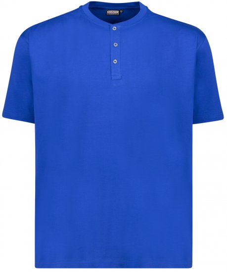Adamo Silas Regular fit Serafino T-shirt Royal Blue - Tricouri - Tricouri Bărbați Mărimi Mari