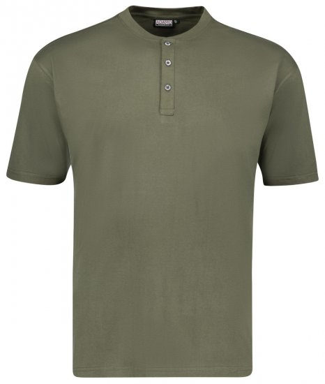 Adamo 139011 Tricou Serafino Verde oliv - Tricouri - Tricouri Bărbați Mărimi Mari